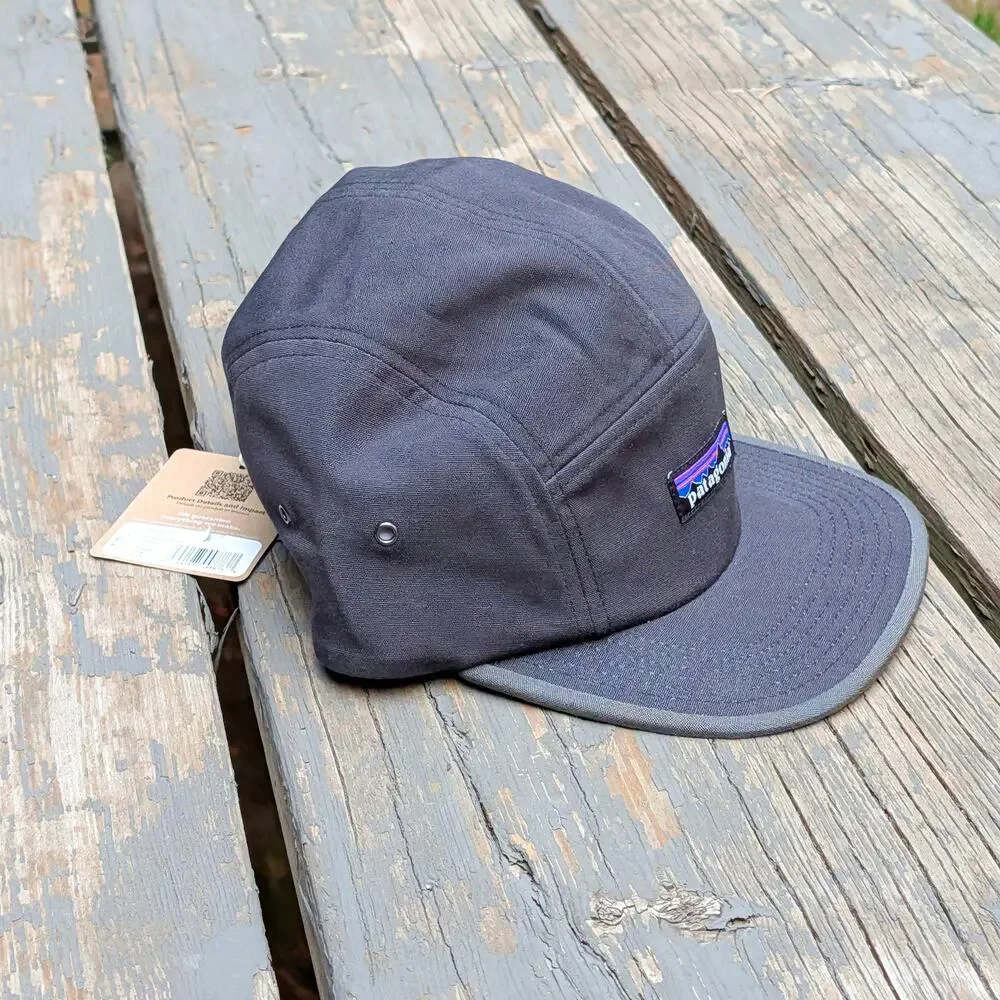 Patagonia Maclure Hat Black 5-Panel Organic Cotton Canvas Camper Cap Gorpcore